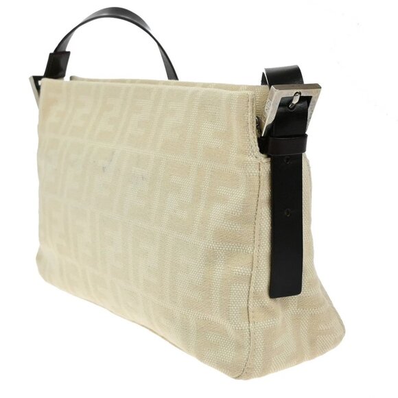 FENDI Logo Zucca Pattern Shoulder Bag Canvas Leather Beige SHW Italy 358-082025 - Picture 5 of 16